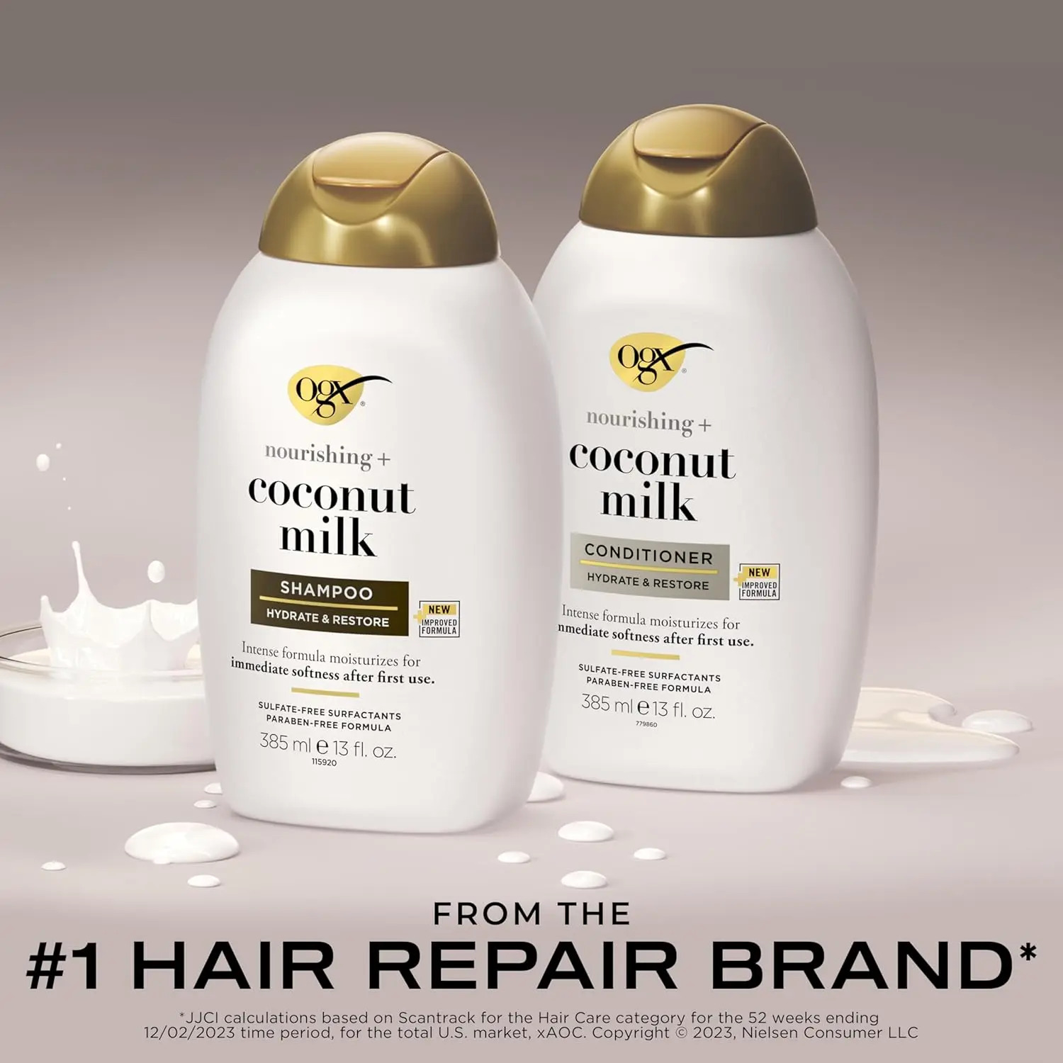 Conjunto Shampoo Y Acondicionador Ogx Leite De - Imagem 2