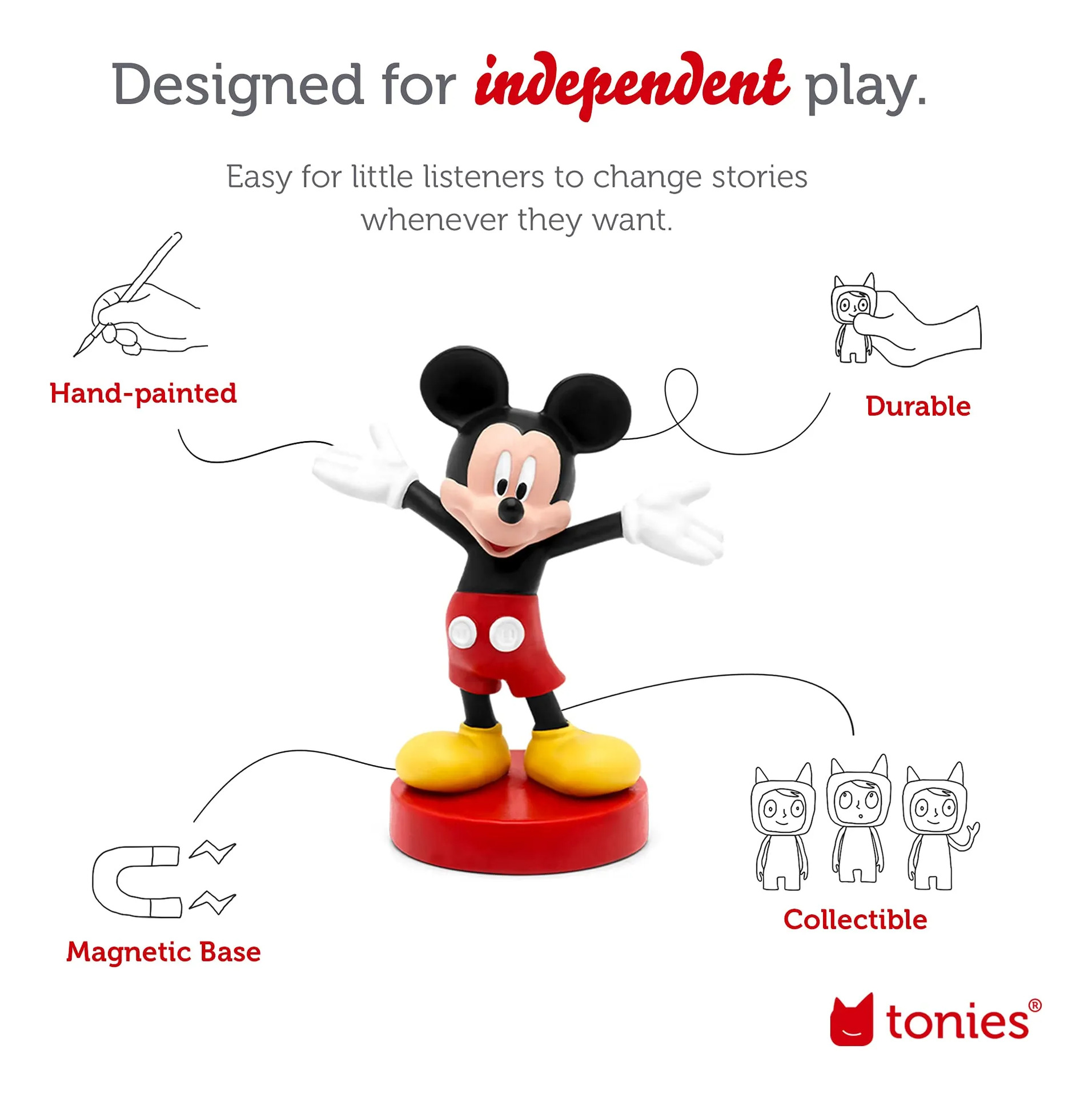 Estatueta De Brinquedo De Áudio Tonies Mickey Mouse Disney C - Imagem 3