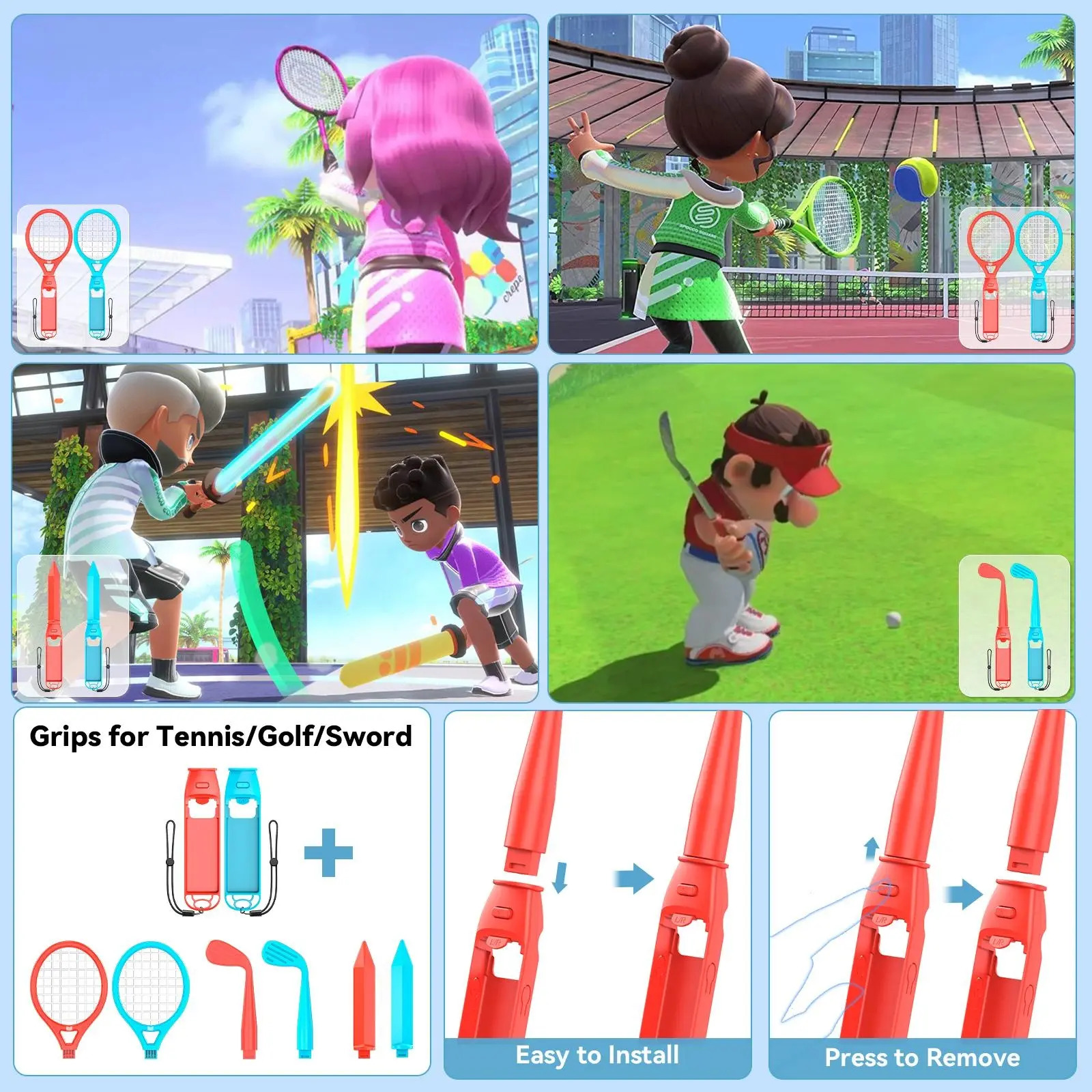 Conjunto De Acessórios Esportivos P/ Nintendo Switch - Imagem 4