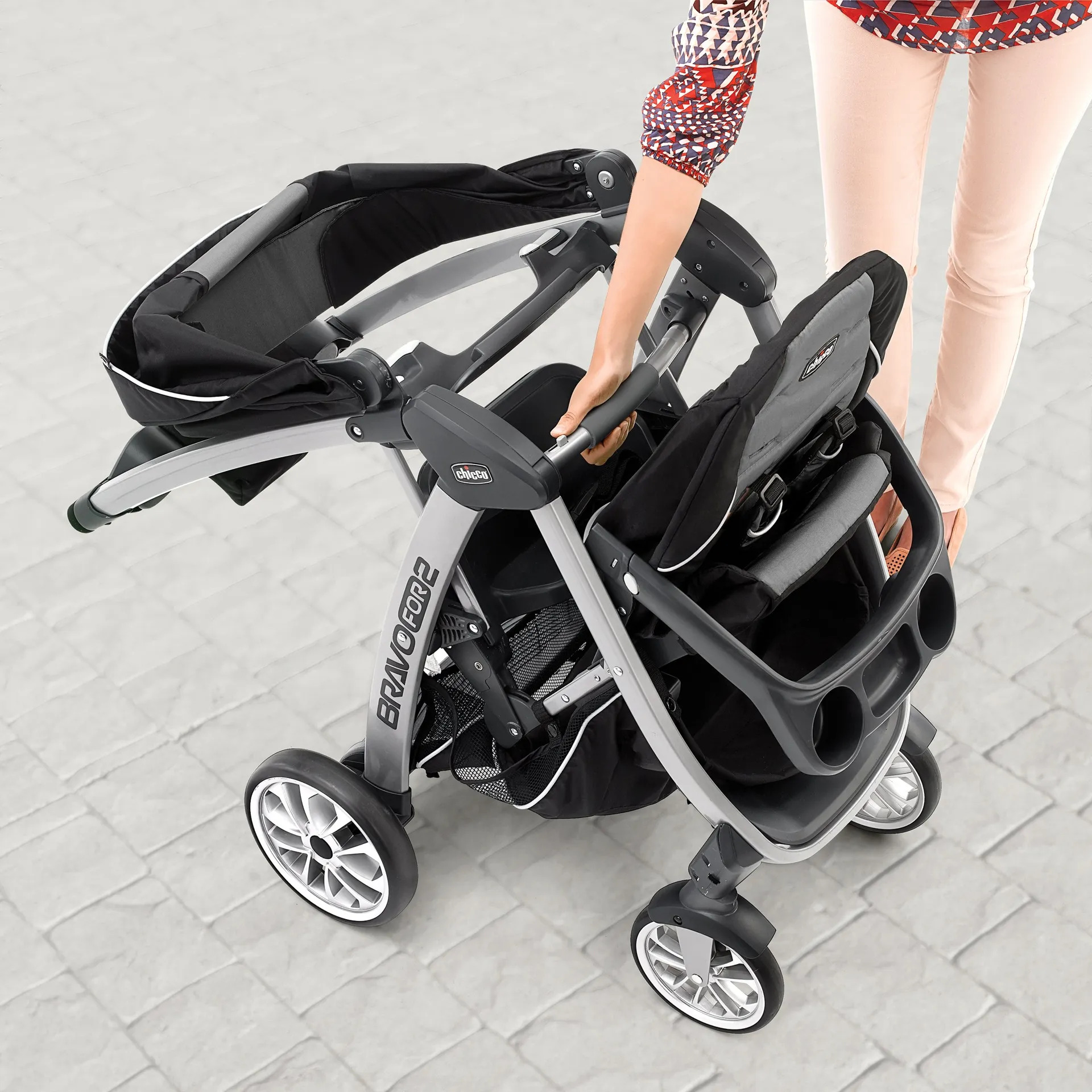 Carrinho De Passeio Duplo Chicco Bravofor2 - Ferro Preto/ci - Imagem 4
