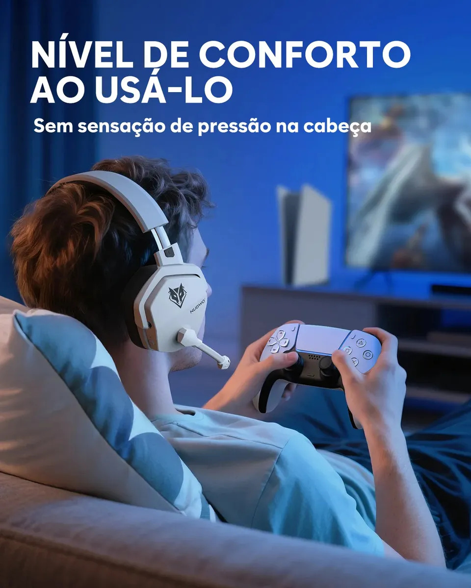 Wireless Headset Nubwo G06 Fone Gamer 2.4ghz Usb Bluetooth Wireless Latencia Baja 23ms Sonido 7.1 Bateria 100h Para PC/PS4/PS5/Xbox - Imagem 5