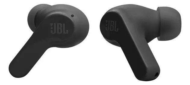 Fones de ouvido intra-auriculares sem fio JBL Vibe Beam pretos com luz LED - Imagem 6