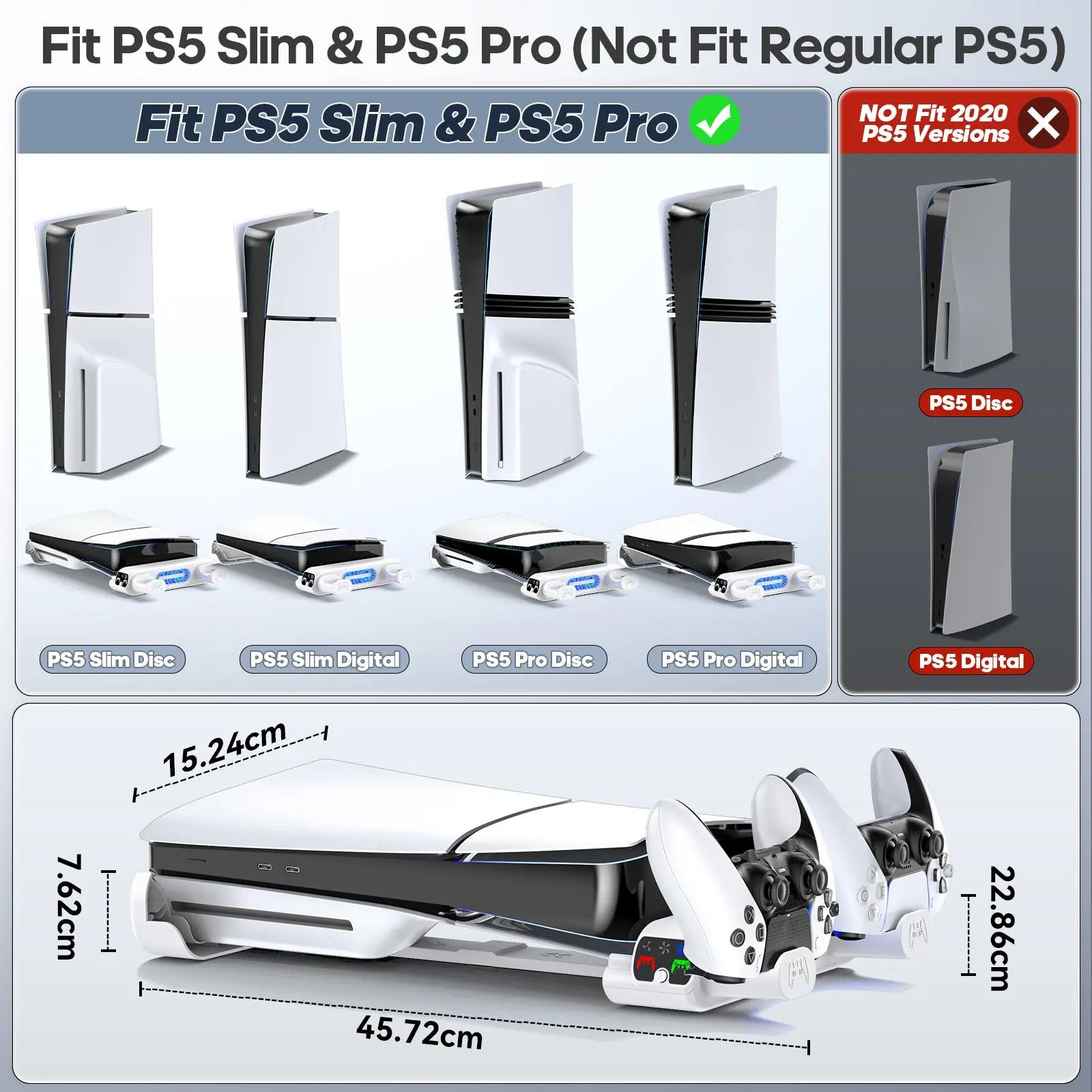 Suporte Horizontal Cooler Carregador Ps5 Slim Pro - Imagem 2