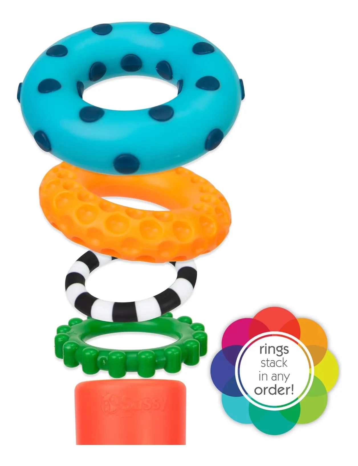 Brinquedo Sassy Stacks Of Circles Stacking Ring Stem Learnin - Imagem 6