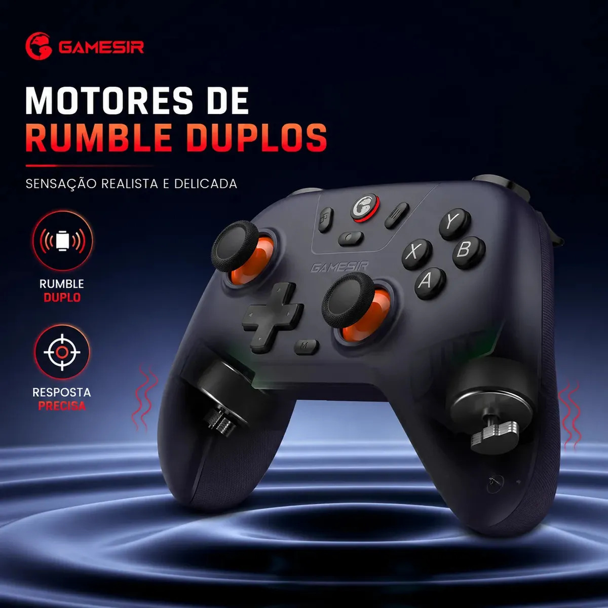 Controle Gamesir T4 Nova Lite Sem Fio Para Pc Switch Android Ios Steam Celular Hall Effect Cor Space Purple - Imagem 5