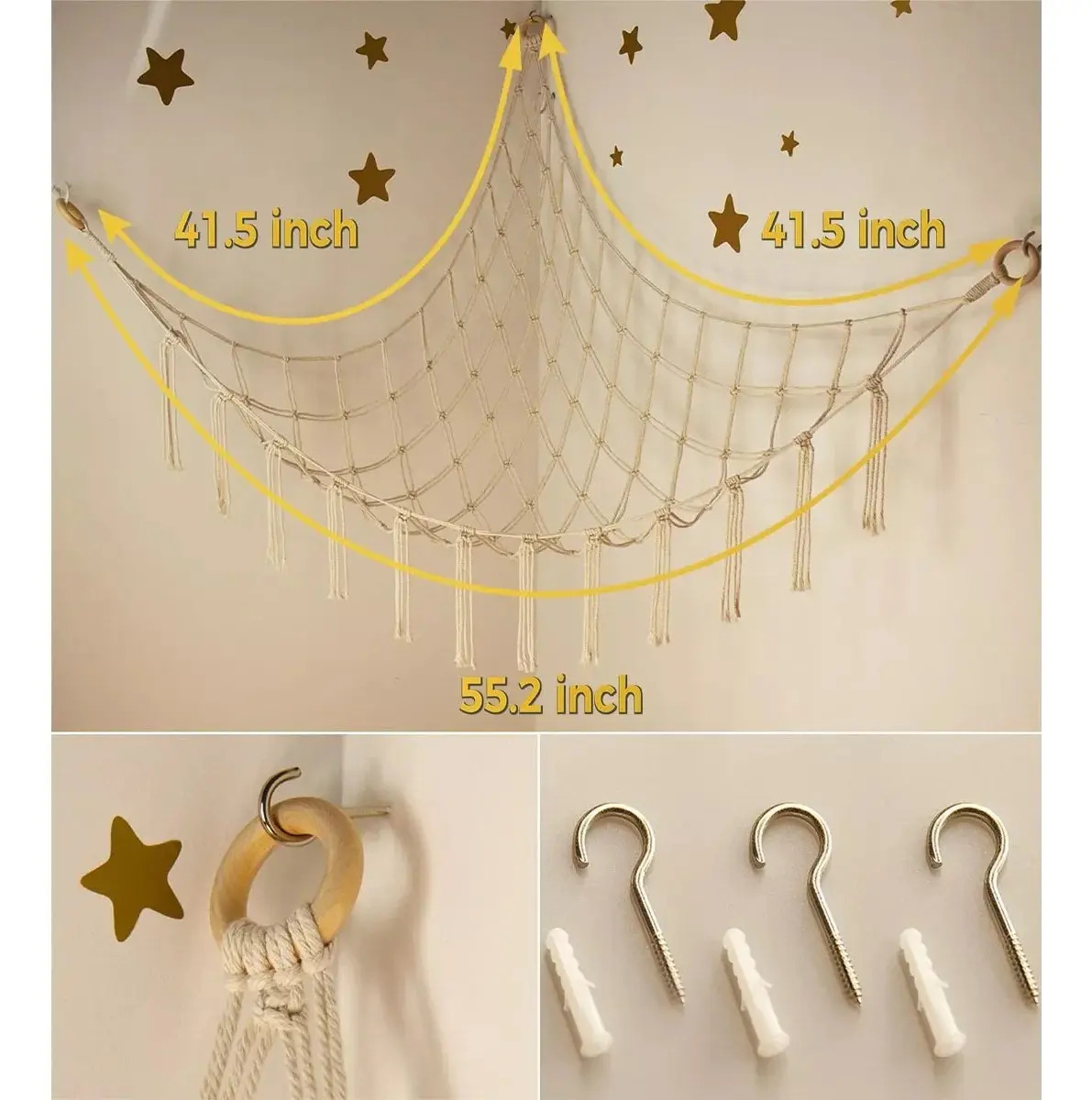 Organizador De Brinquedos De Pelúcia Para Bebês Crema 1 - Imagem 7