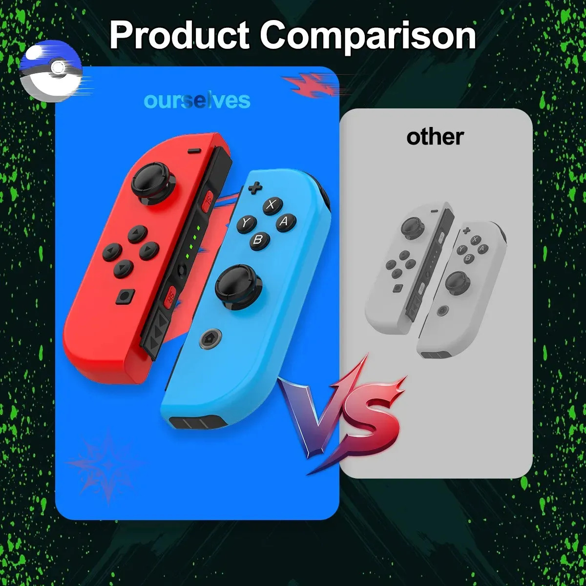 Pair Of Wireless Controllers Compatible With Switch1 Gray Cinza - Imagem 8