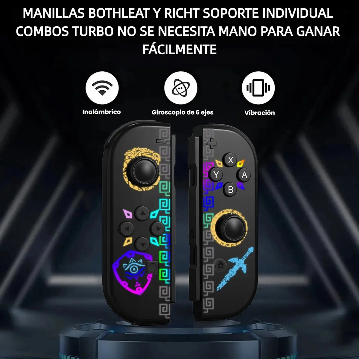 Controle CNJcon Joy-Con (L) e (R) sem Fio RGB para Nintendo Switch com Sensor de Vibração - Imagem 4