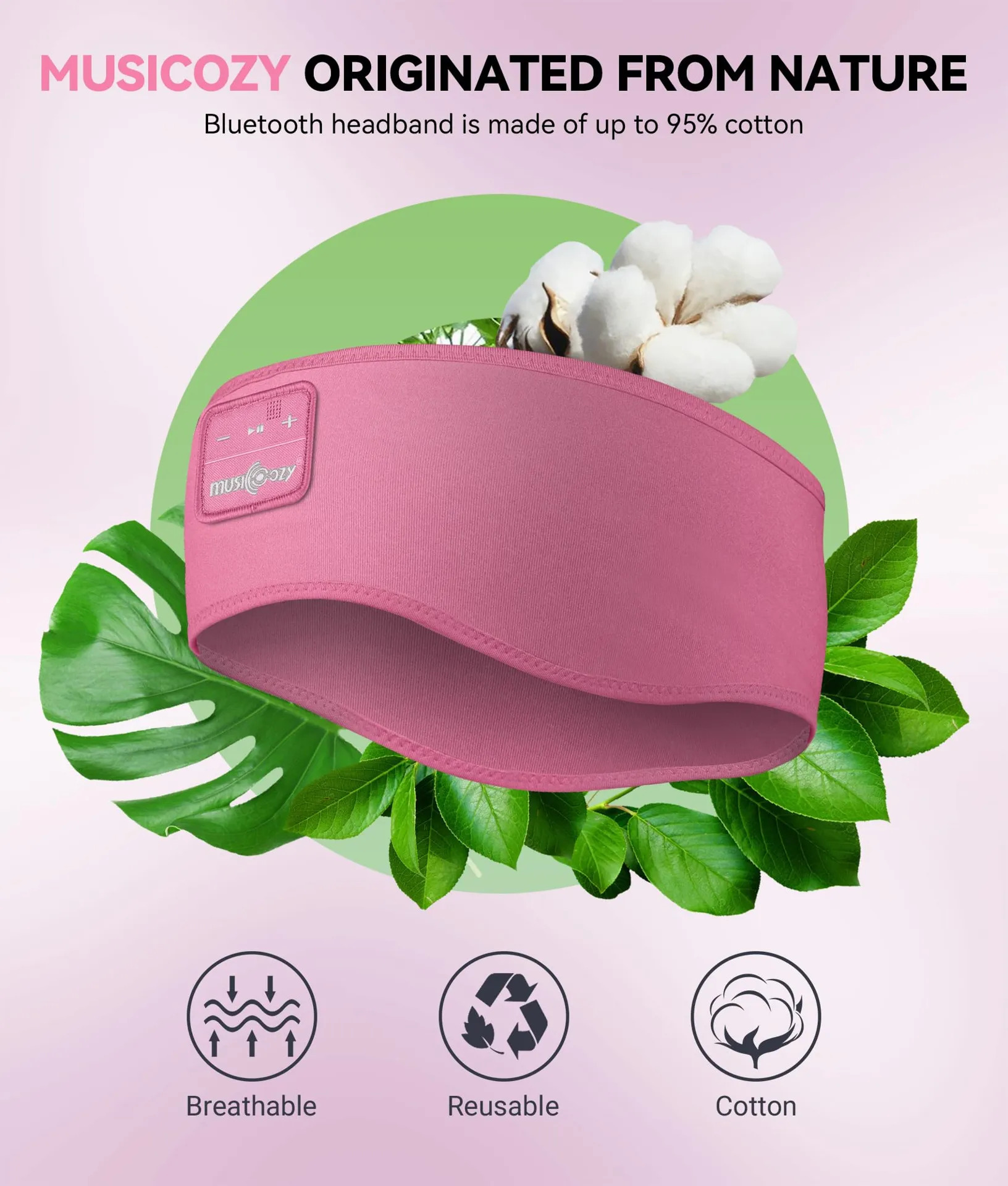 Banda De Fones De Ouvido Musicozy Bluetooth 5.4 Sleep Preto - Imagem 5