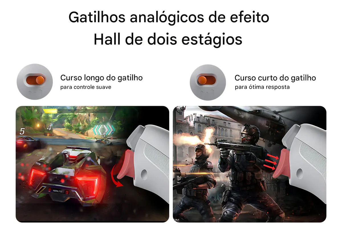 Controle Gamesir Nova Lite 2 Sem Fio Pc Switch Celular Hall - Branco - Imagem 7