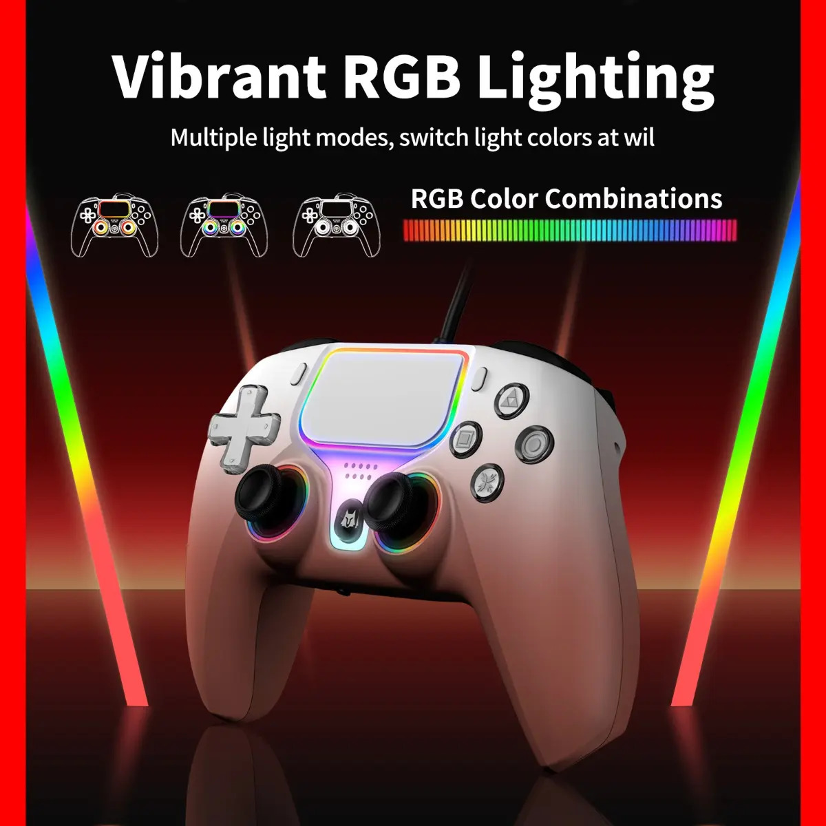 Controle Com Cabo Nbcp Gatilho Com Efeito Hall Para Ps5/ps4/ - Imagem 3