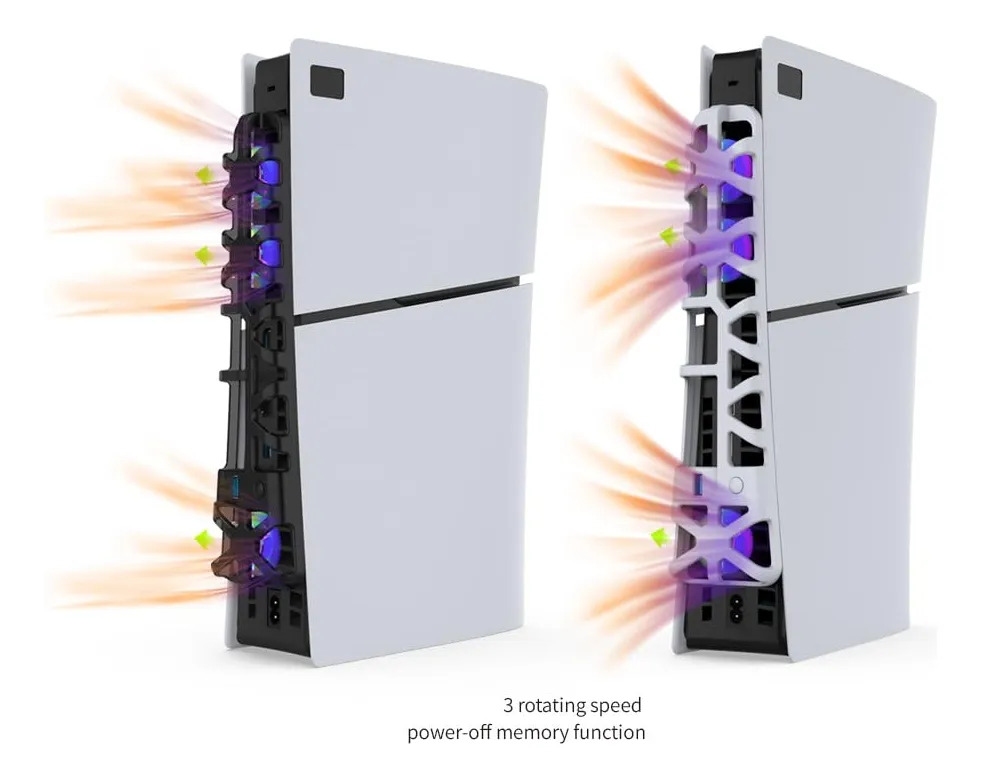 Ventoinha De Resfriamento Para Ps5 Slim Com Iluminação Rgb E - Imagem 8