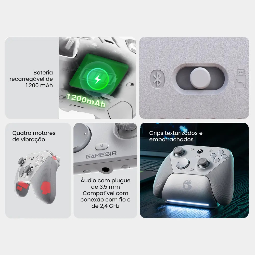 Controle Gamesir G7 Pro Xbox Pc Android Com Dock Hall Rgb Cor Preto - Imagem 9