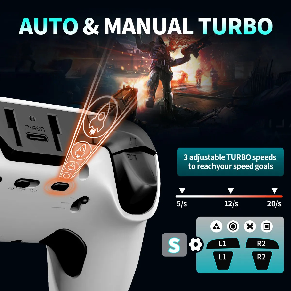 Controle Sem Fio Para Jogos Nbcp X2 Elite Para Ps4/pc - Imagem 2