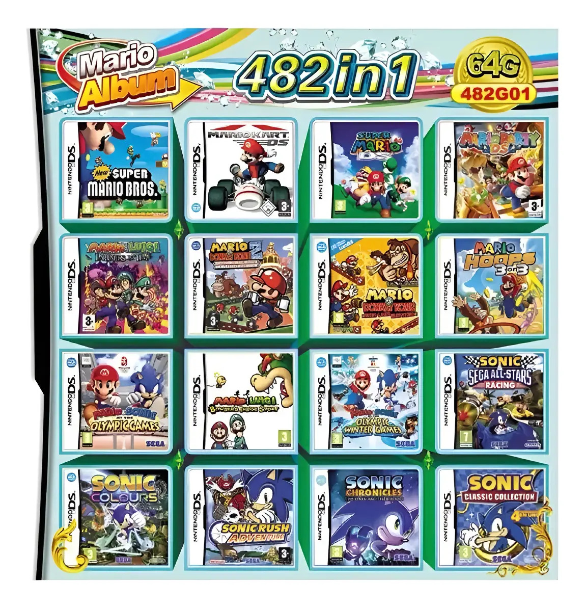 Cartucho De Jogos De Vídeo Nds Ndsl Ndsi 3ds