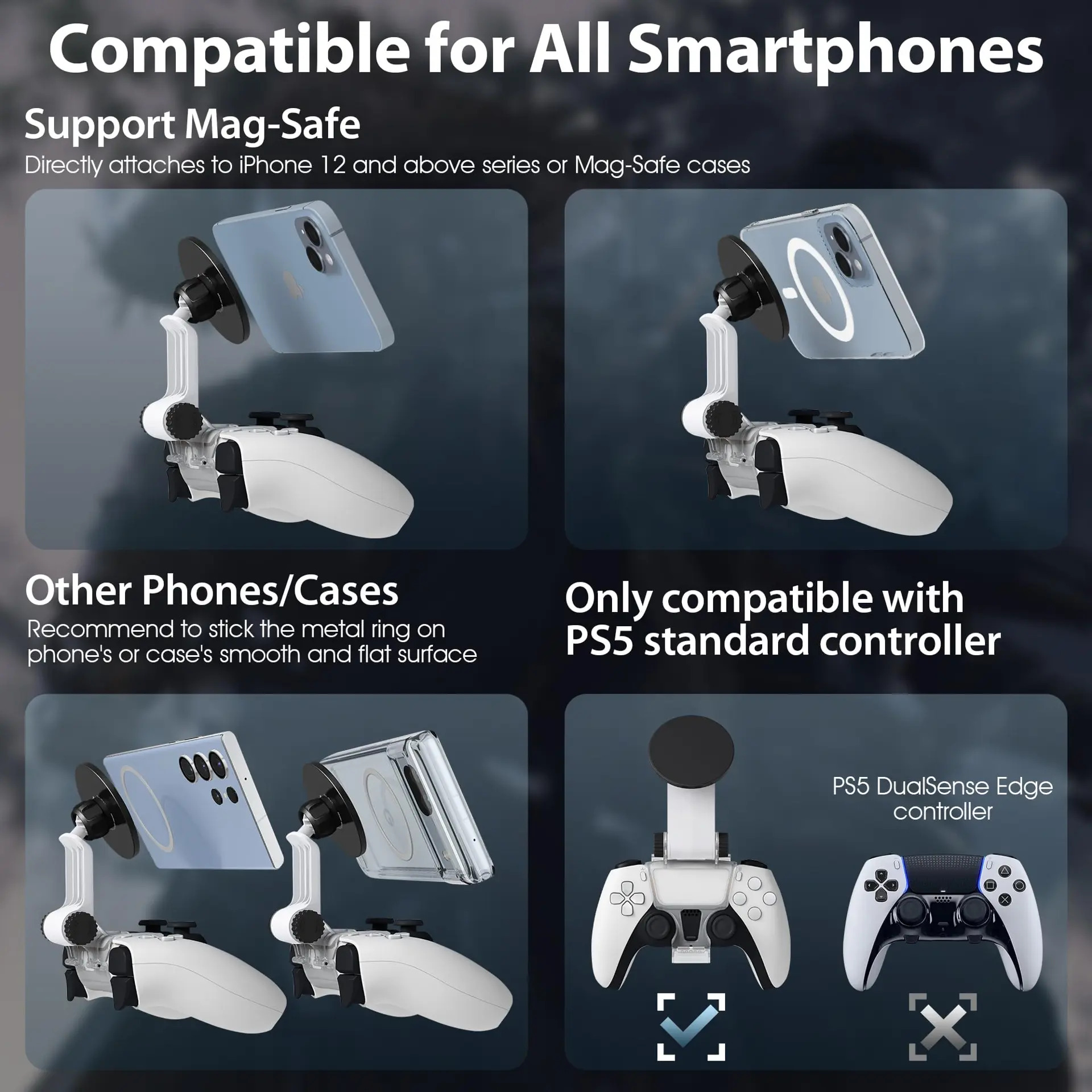 Magnetic Controller Phone Mount Clip For Ps5 Dualsense - Imagem 2