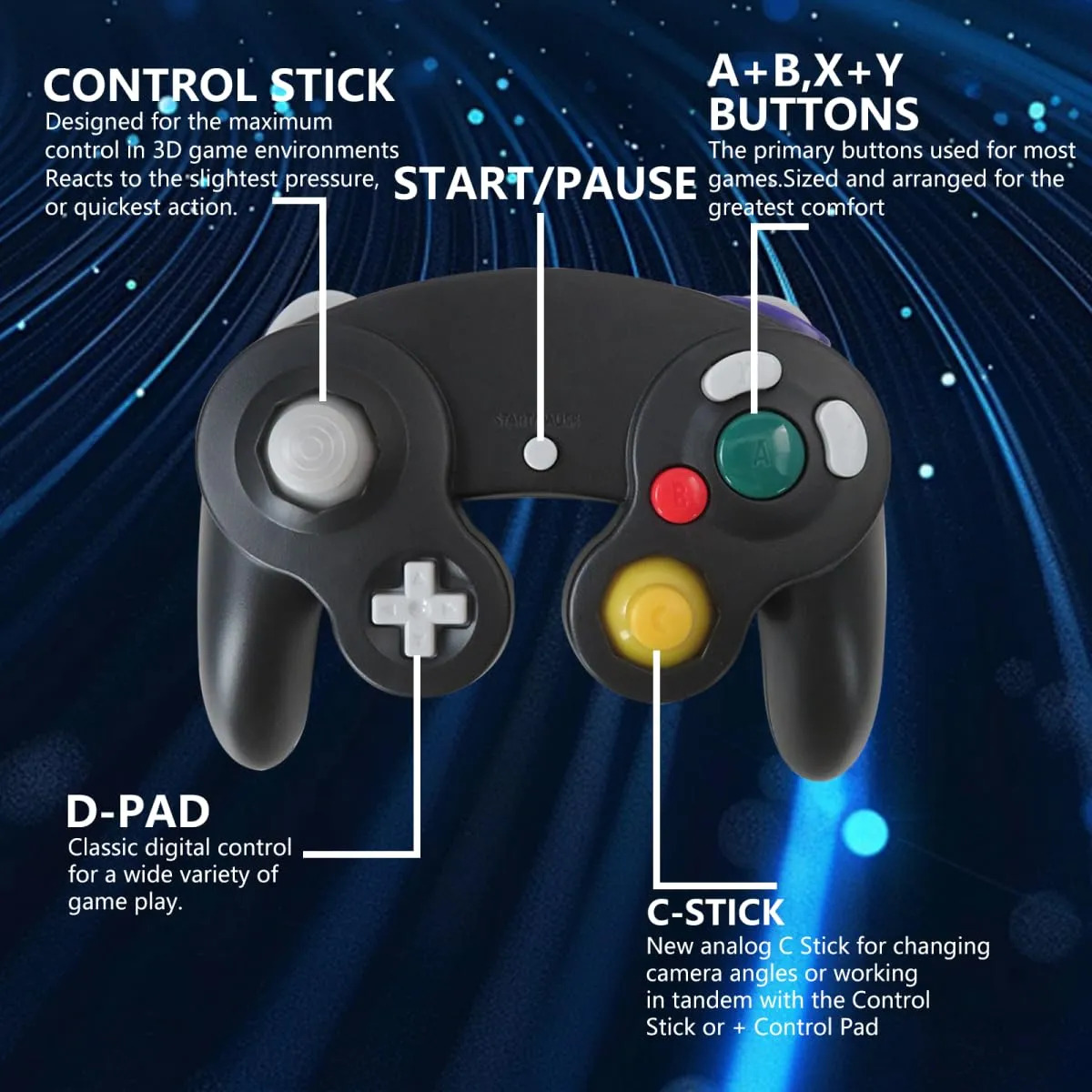 . Pacote Com 2 Controles Com Fio Para Gamecube Frhshb .w - Imagem 2