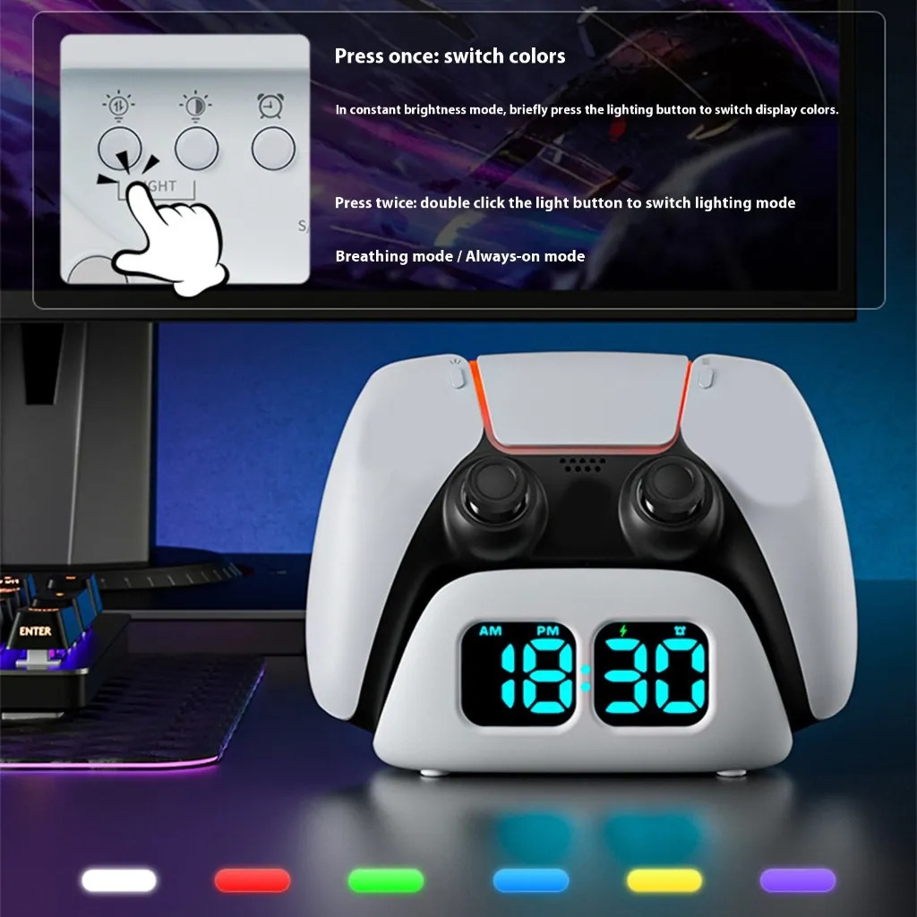 Suporte De Carregamento Para Gamepad Com Luz Para Controle - Imagem 3