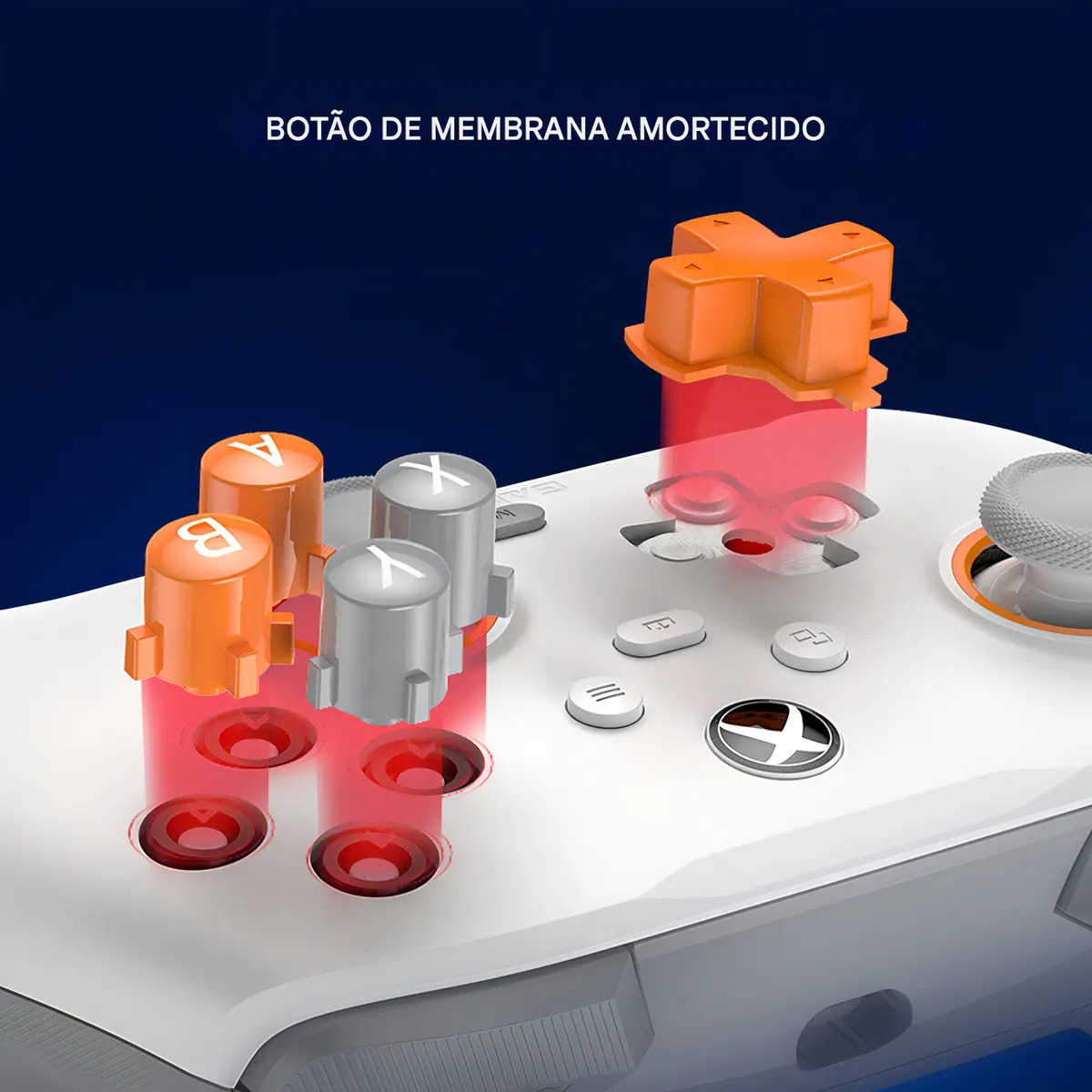 Controle Gamesir T7 com Fio para PC Xbox One Series S X Efeito Hall Stick Anti Drift Branco - Imagem 5