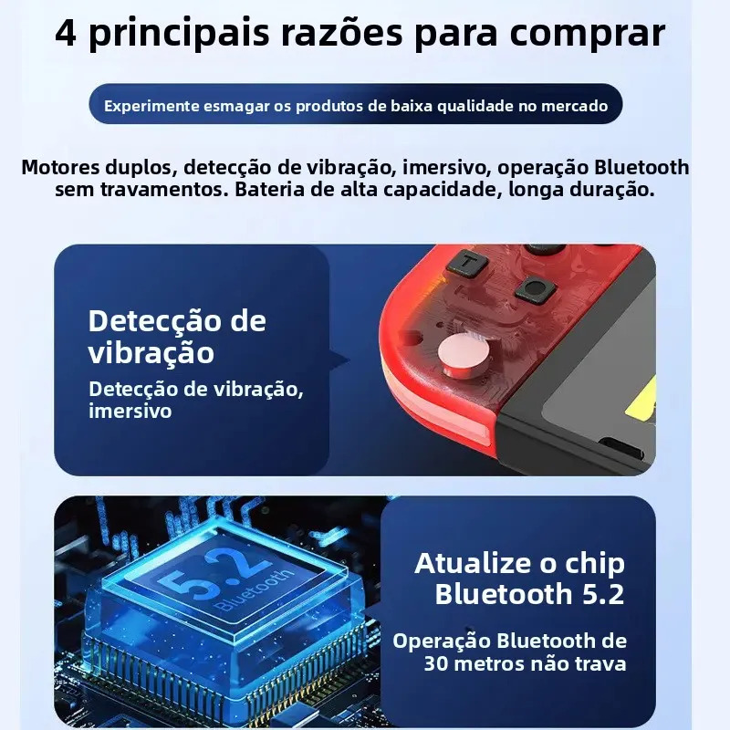 1 Par De Controladores Sem Fio Para Nintendo Switch Joy-cons - Imagem 5