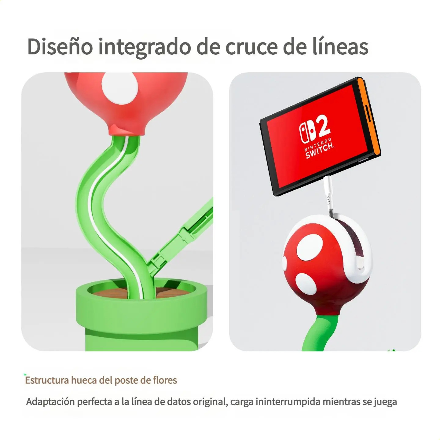 Charging Stand For Ns2 Piranha Plant Shape Projection - Imagem 3