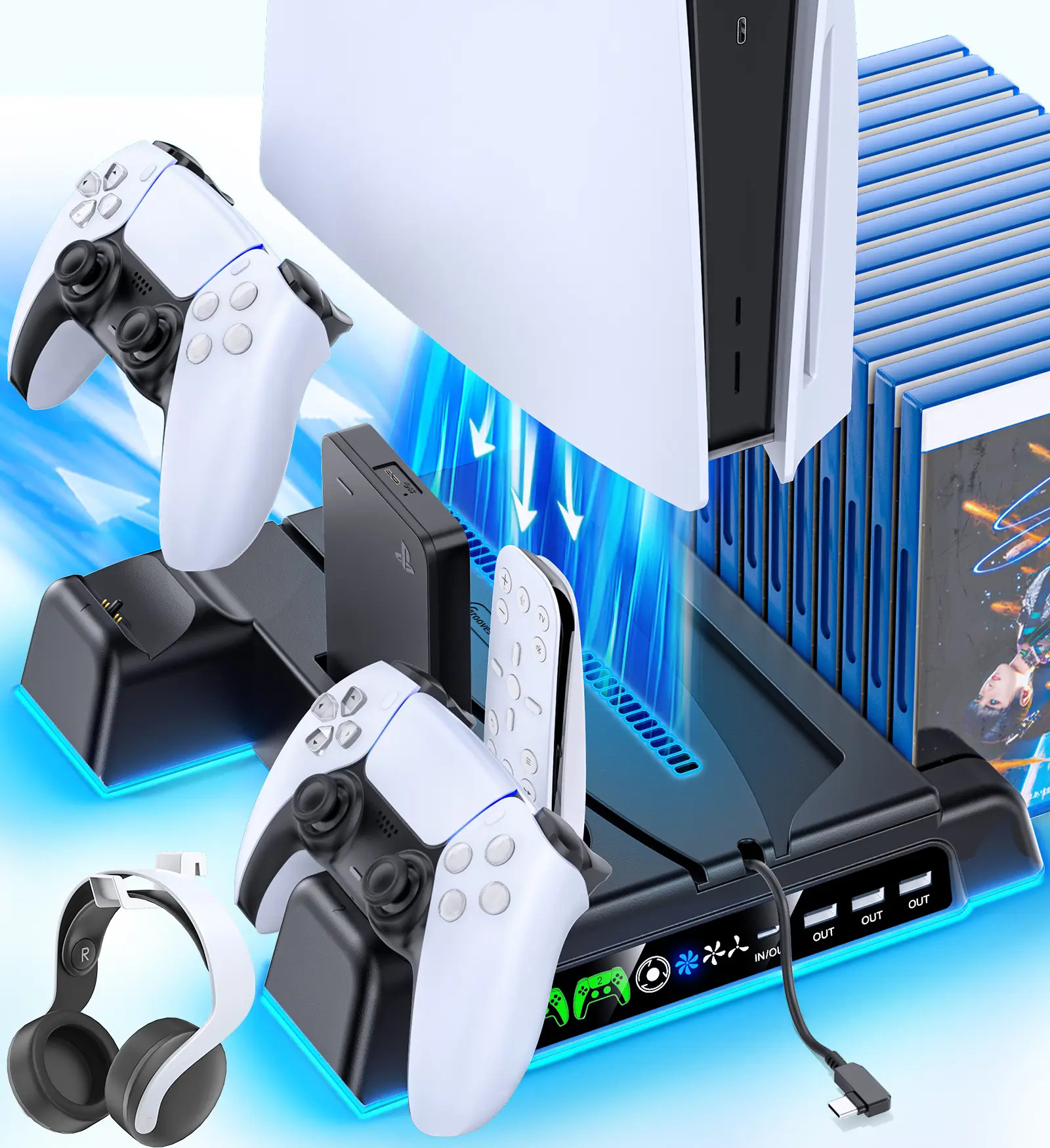 Carregador De Controle Para Ps5/ Slim/pro
