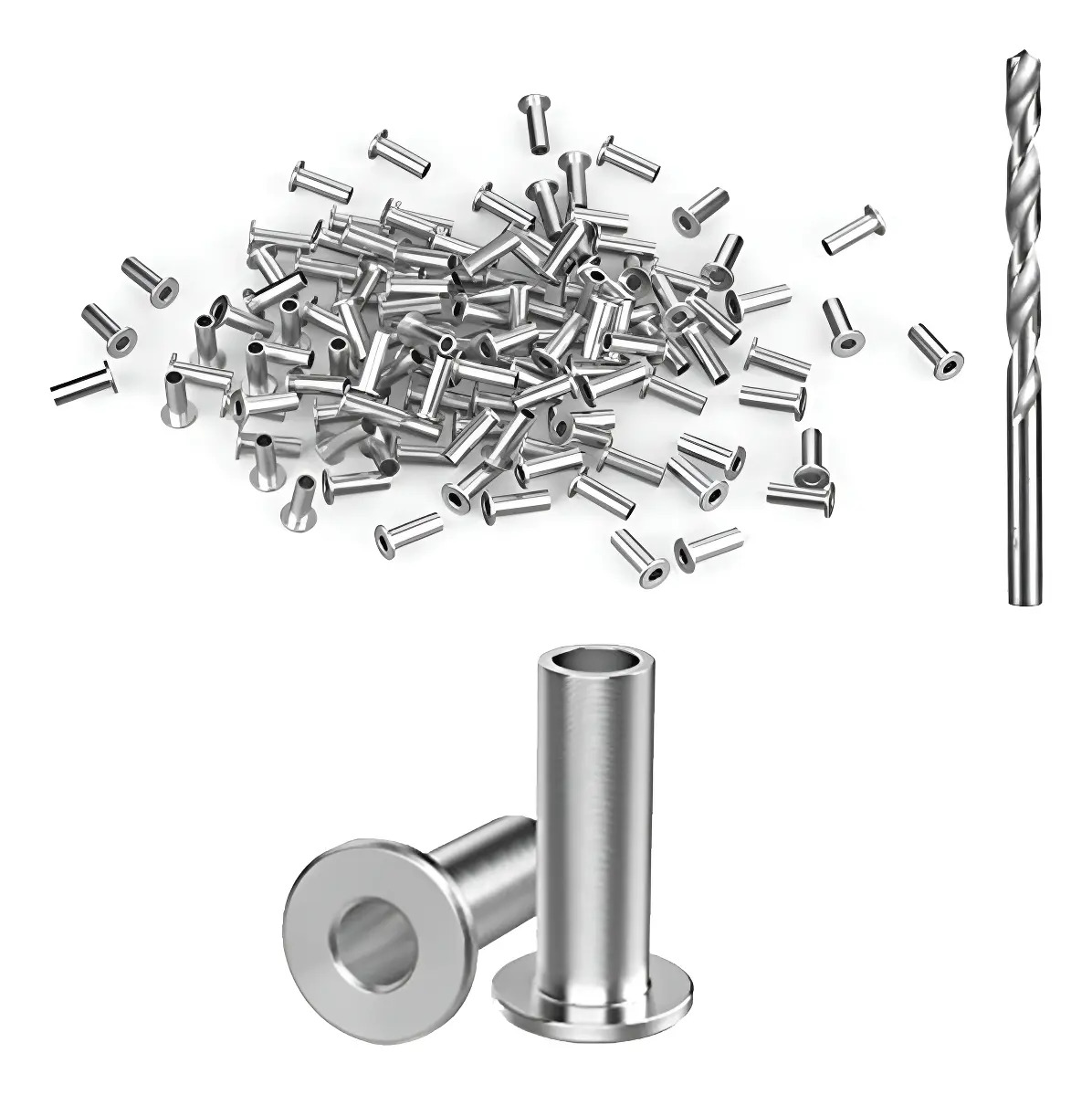 70 Protetores De Aço Inox P/ Cabos 1/8 E 5/32
