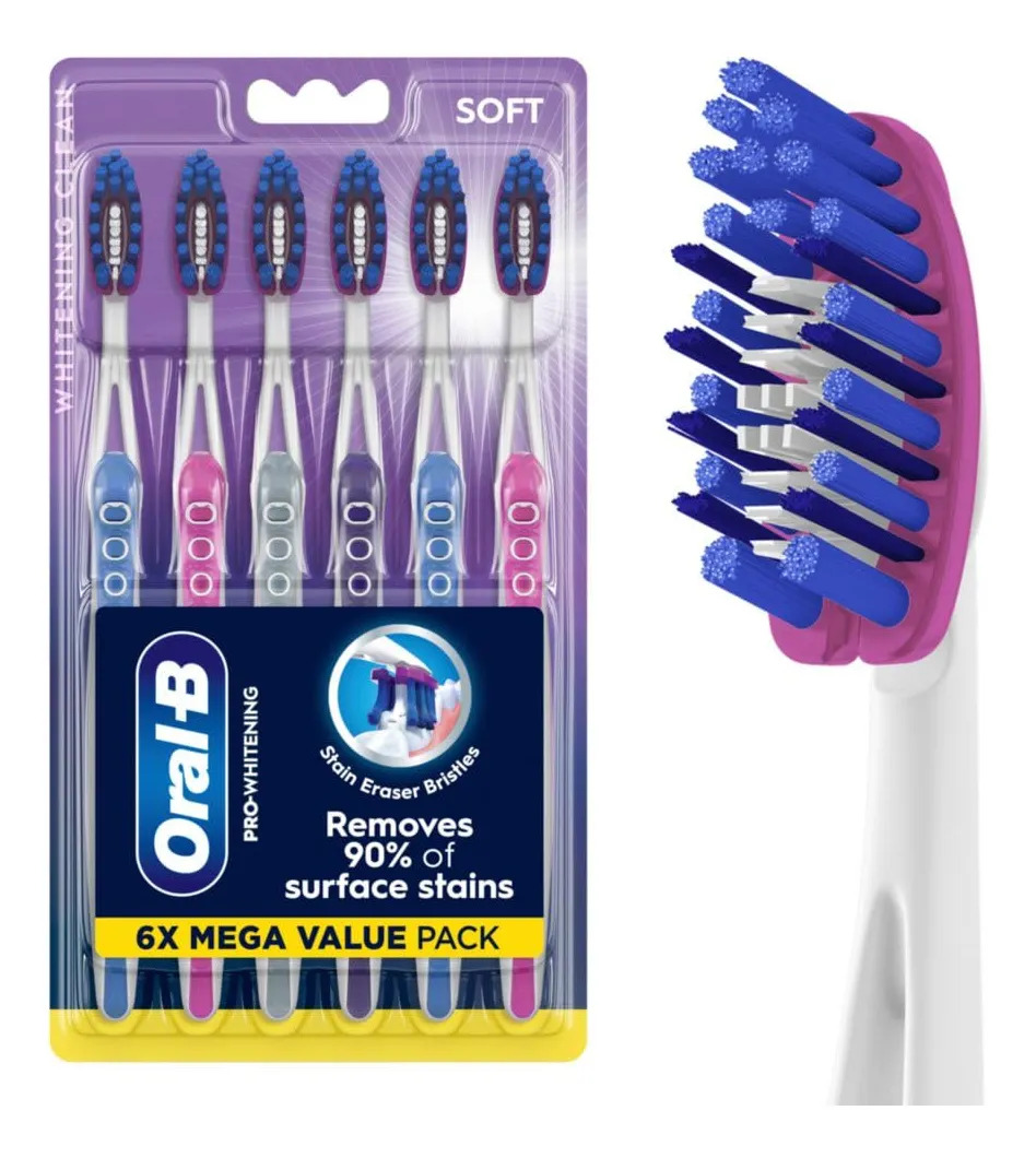 Escova De Dentes Oral-b 3d White Luxe Pro-flex 6 Unidades