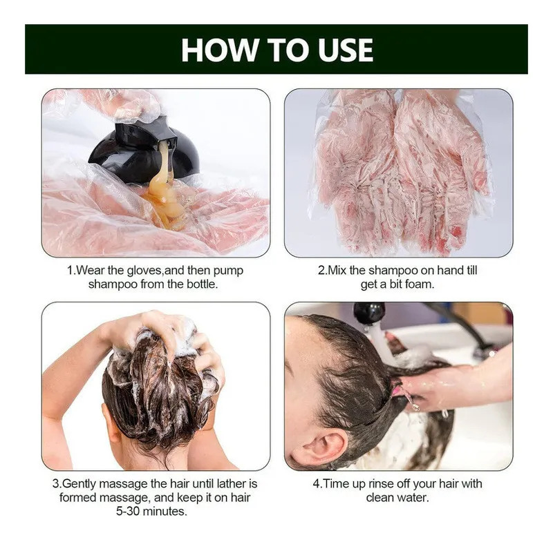 Ht* Shampoo De Tintura De Cabelo Instantânea 500 Ml! Chapéu - Imagem 9