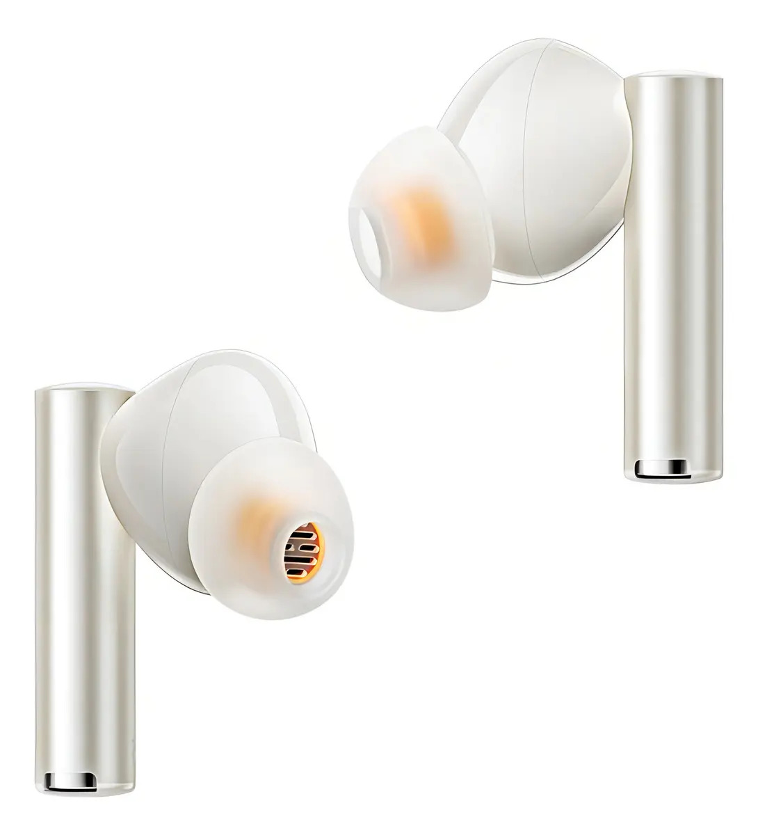 Fones de ouvido intra-auriculares sem fio para jogos Realme Air 5 Pro brancos com luz LED
