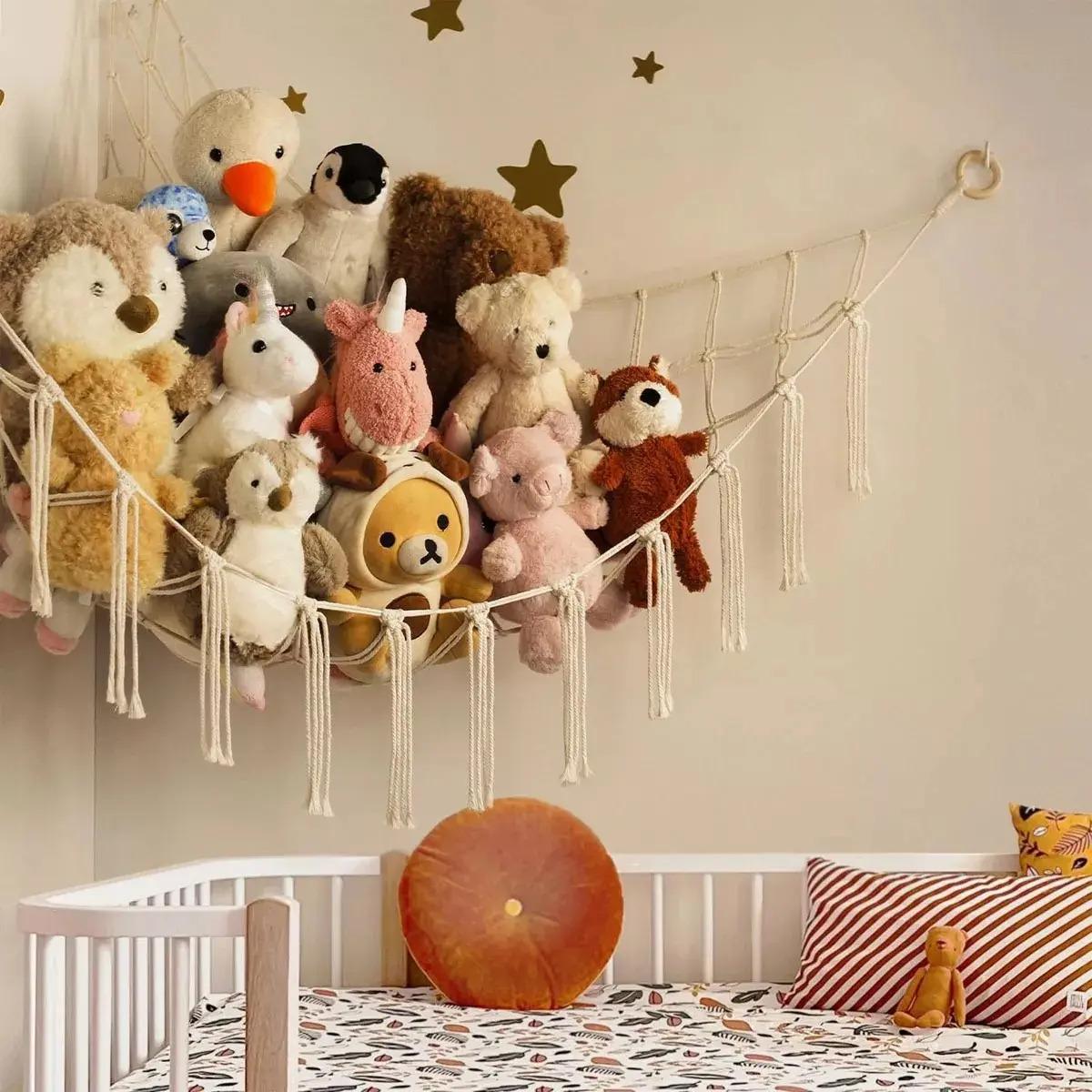 Organizador De Brinquedos De Pelúcia Para Bebês Crema 1 - Imagem 3