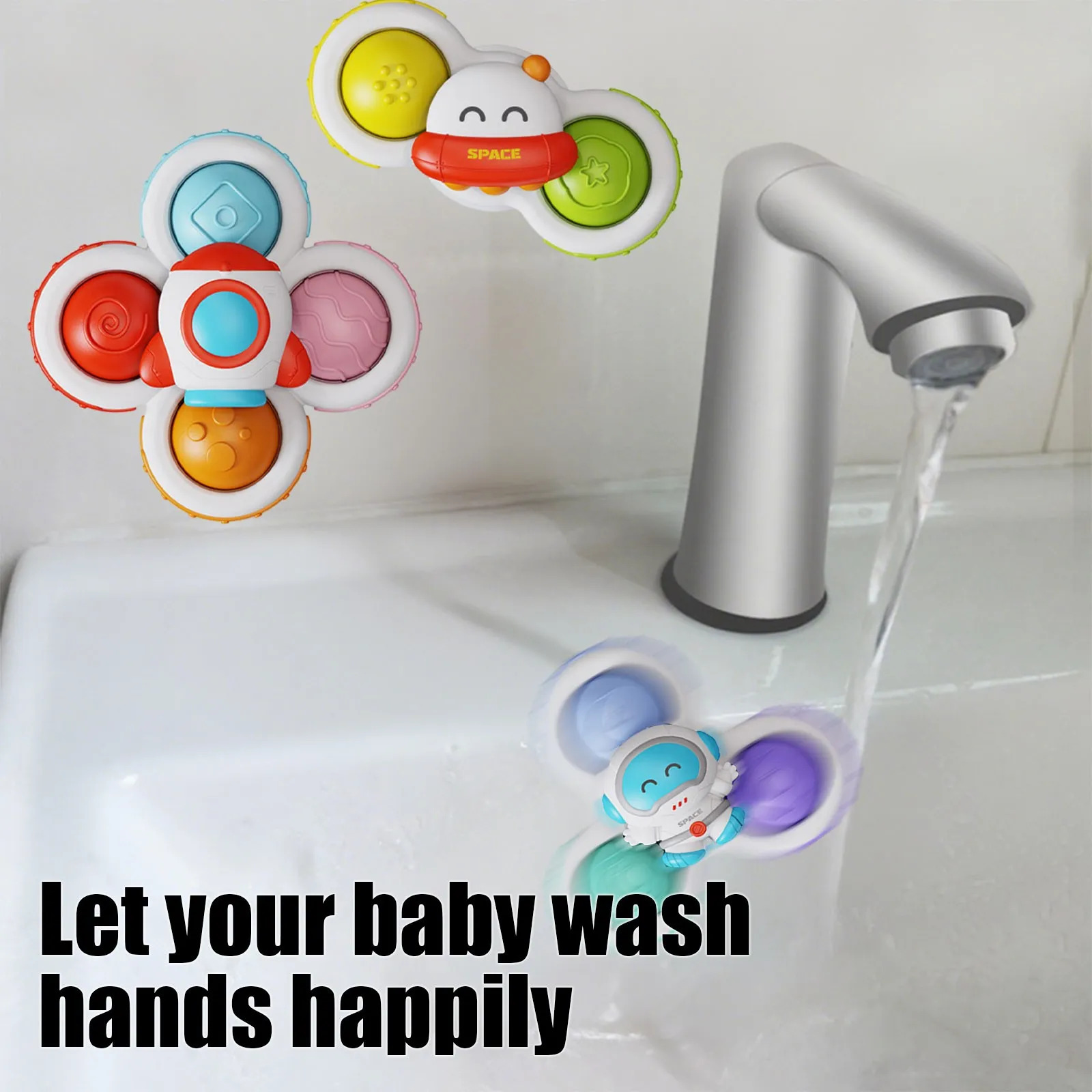 *v Brinquedo De Banho Push And Twist Com Ventosa Para - Imagem 7