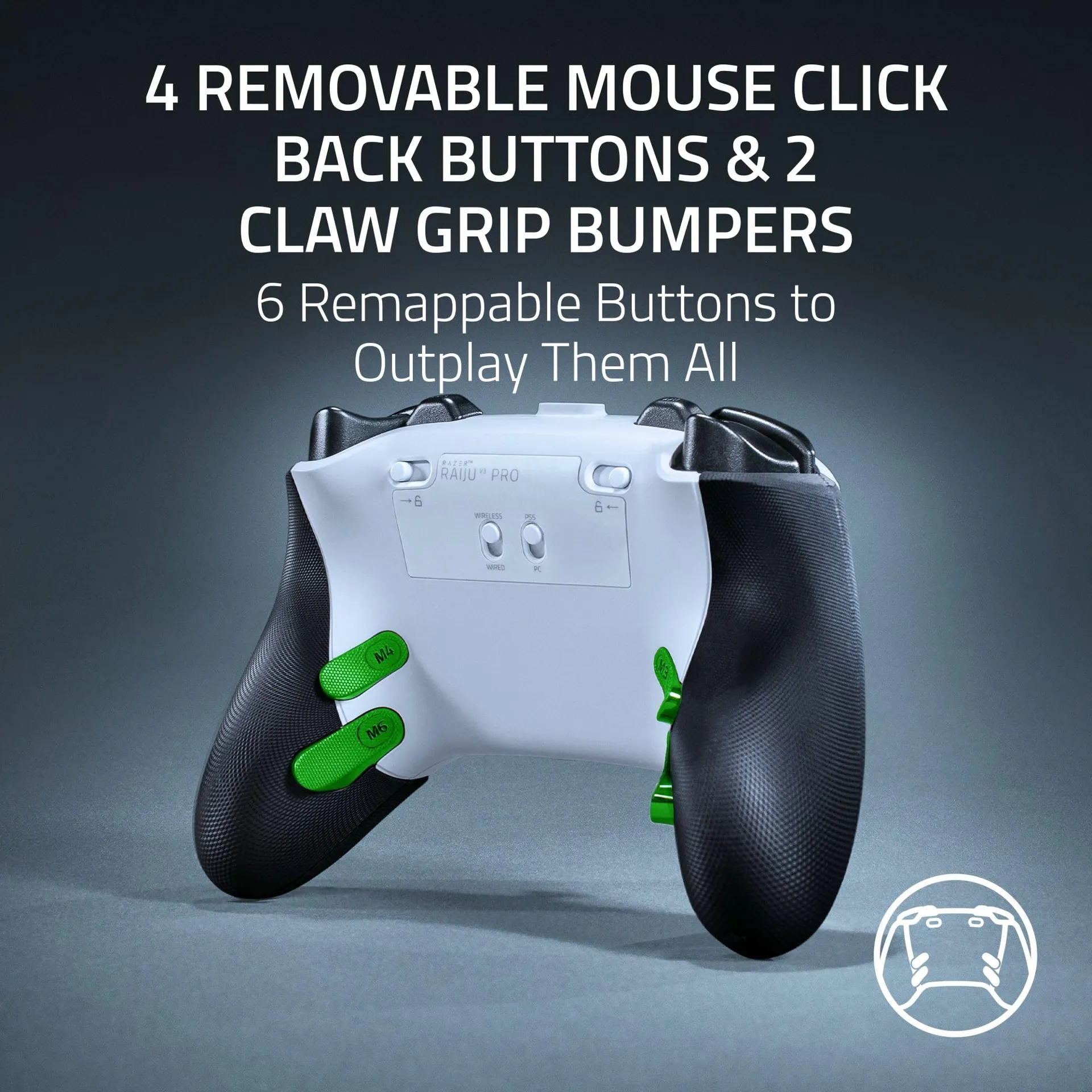 Controlador Sem Fio Razer Raiju V3 Pro Para Playstation Branco - Imagem 5