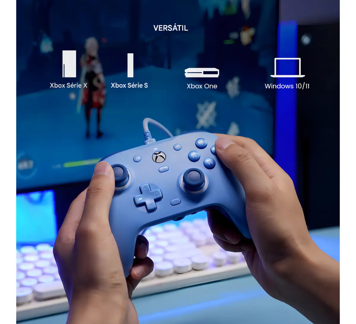 Controle Gamesir G7 Se Com Fio Para Xbox One Series S X Pc Hall Effect Botões Mecânicos Cor Azul - Imagem 3