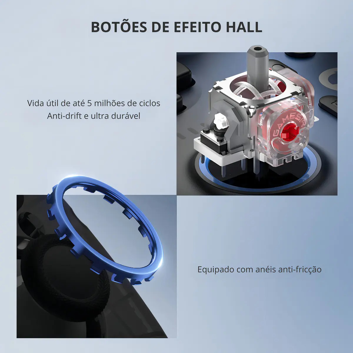 Controle Gamesir Super Nova Sem Fio Para Pc Switch iOS Android Celular Hall Effect Anti Drift RGB Preto - Imagem 4