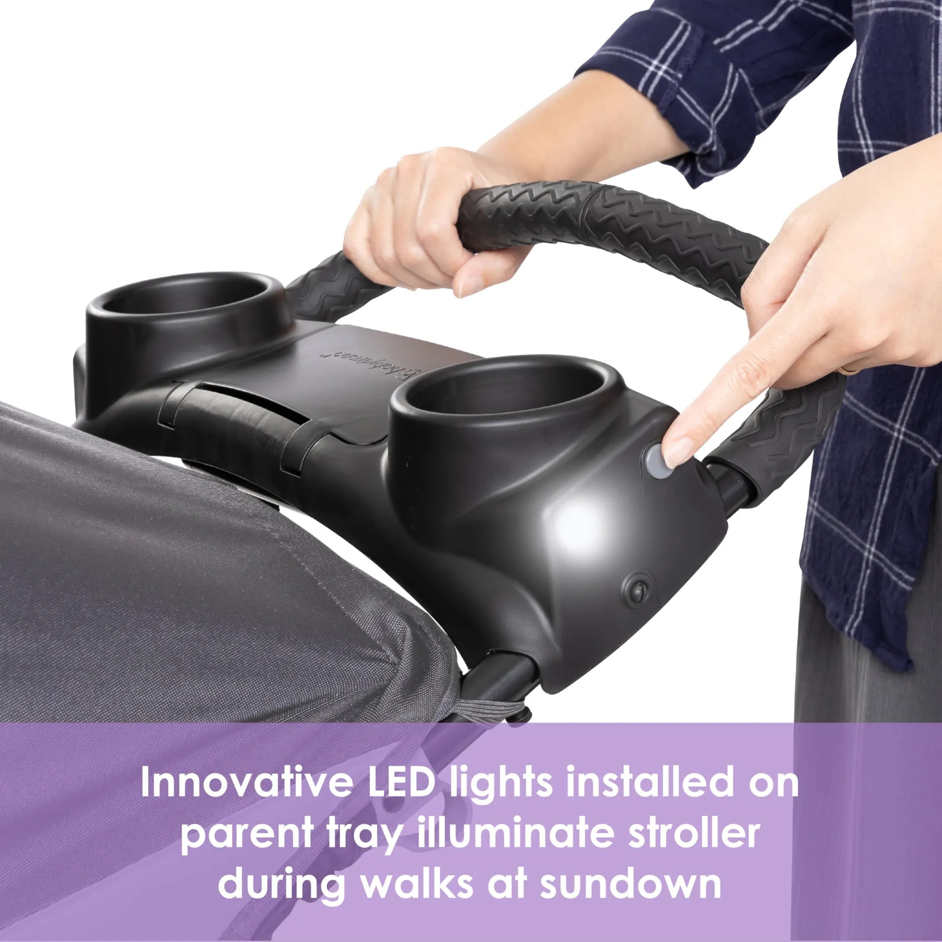 Baby Trend Expedition Jogger Com Luzes Led Cinza Traçado - Imagem 4