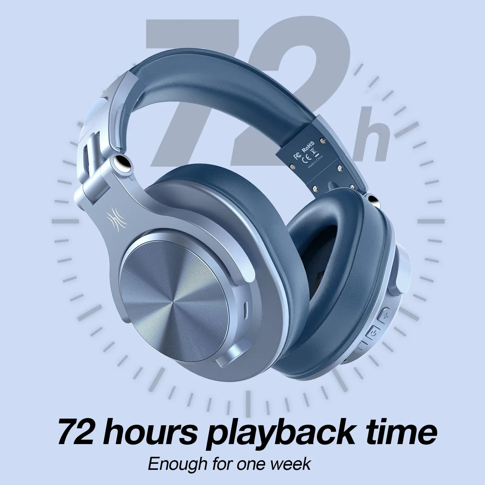 Fones De Ouvido Oneodio A70 Bluetooth Over Ear Com 72h De Te - Imagem 3