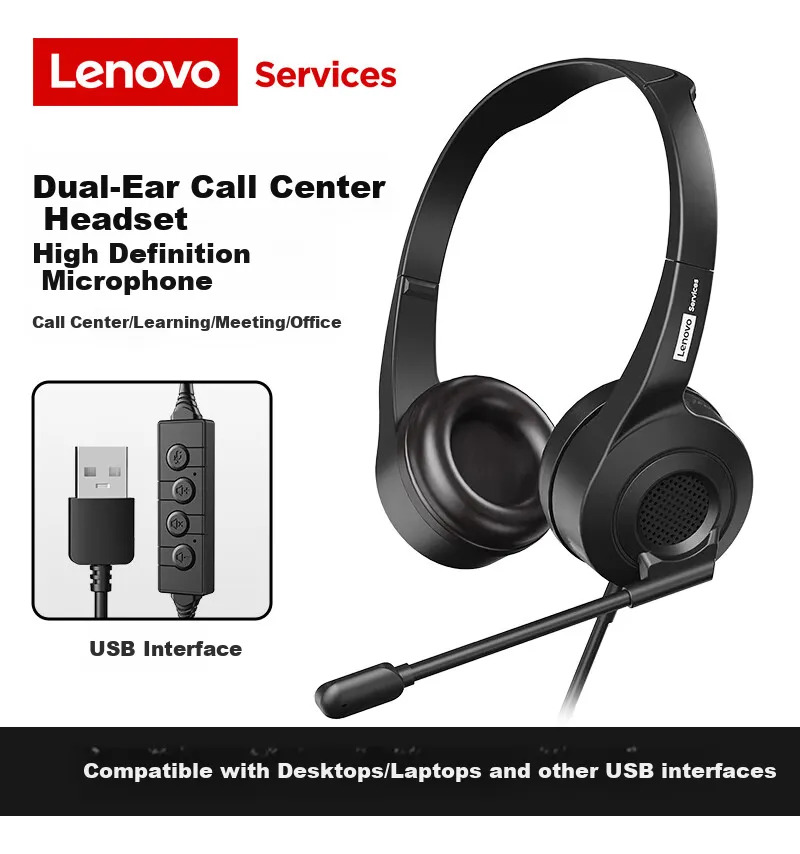 Fone De Ouvido Lenovo Com Redução De Ruído De Ouvido Duplo P - Imagem 3