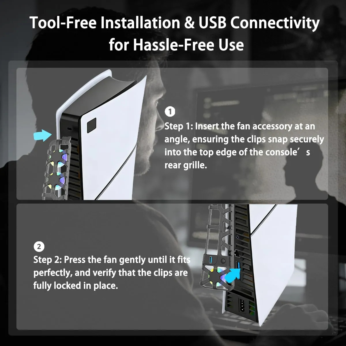 Ventoinha De Resfriamento Para Ps5 Slim Com Iluminação Rgb E - Imagem 5