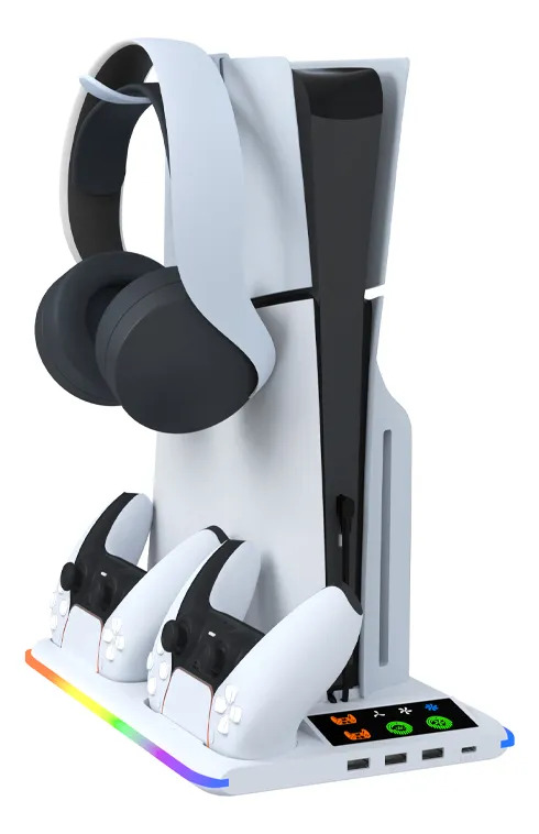 Base Carregadora Com Cooler Para Ps5 E 2 Controles