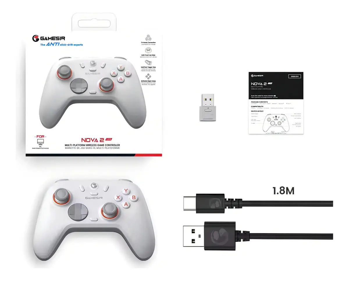 Controle Gamesir Nova Lite 2 Sem Fio Pc Switch Celular Hall - Branco - Imagem 11