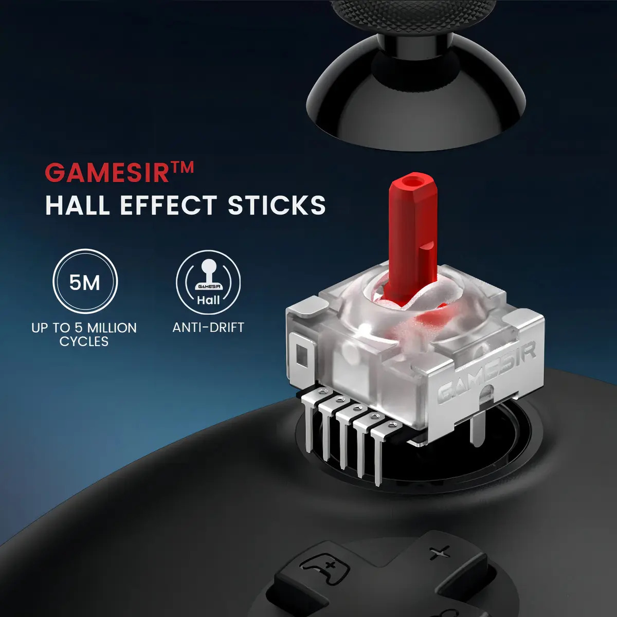 Controle GameSir G7 HE para Xbox One Series S X PC Joystick Hall Effect Vibração Ajustável Cor Branco - Imagem 9