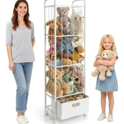Organizador De Brinquedos Puppiluv Com Rodas Para Bichos De Branco