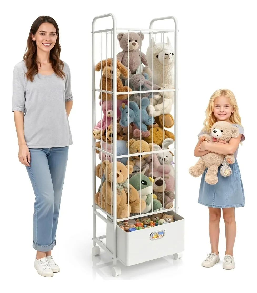 Organizador De Brinquedos Puppiluv Com Rodas Para Bichos De Branco