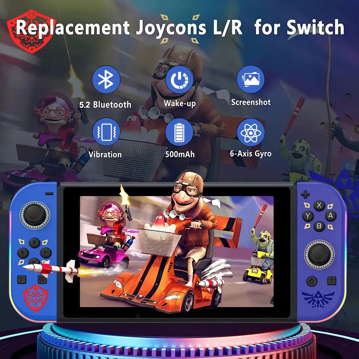 Par De Controles Joy-con Sem Fio Para Nintendo Switch Azul - Imagem 8