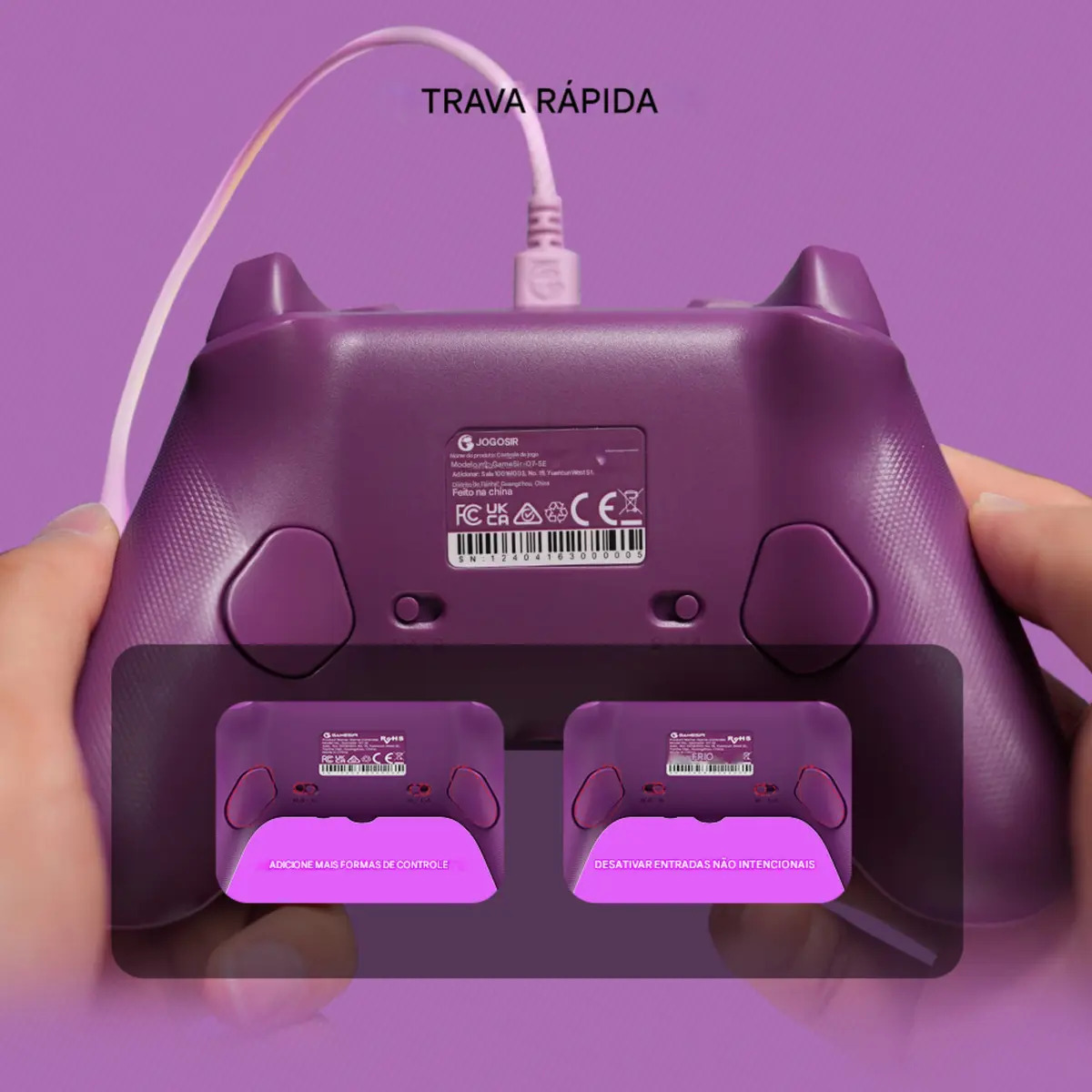 Controle GameSir G7 SE com Fio para Xbox One Series S X PC Hall Effect Botões Mecânicos Cor Roxa - Imagem 8