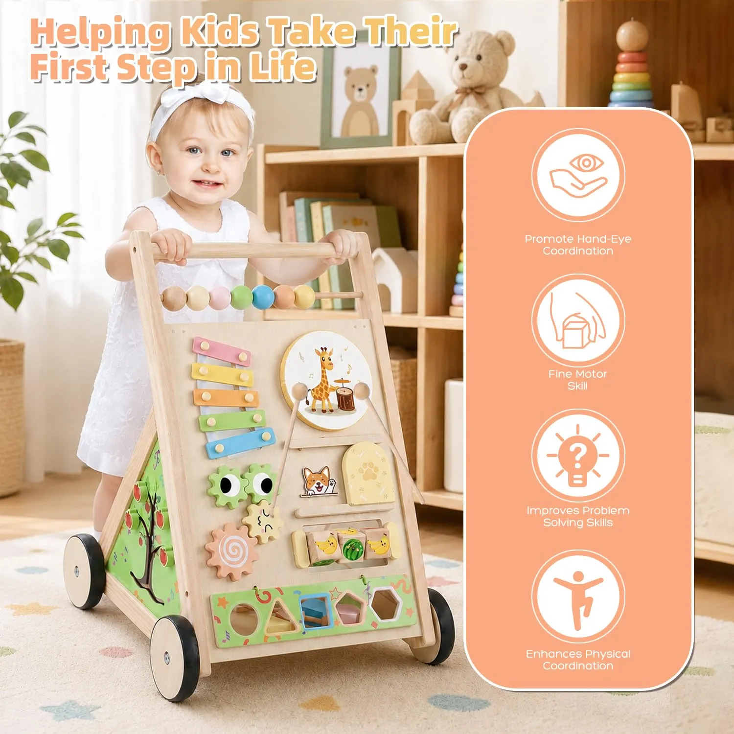 Centro De Atividades Montessori De Madeira Receka Baby Walke - Imagem 6