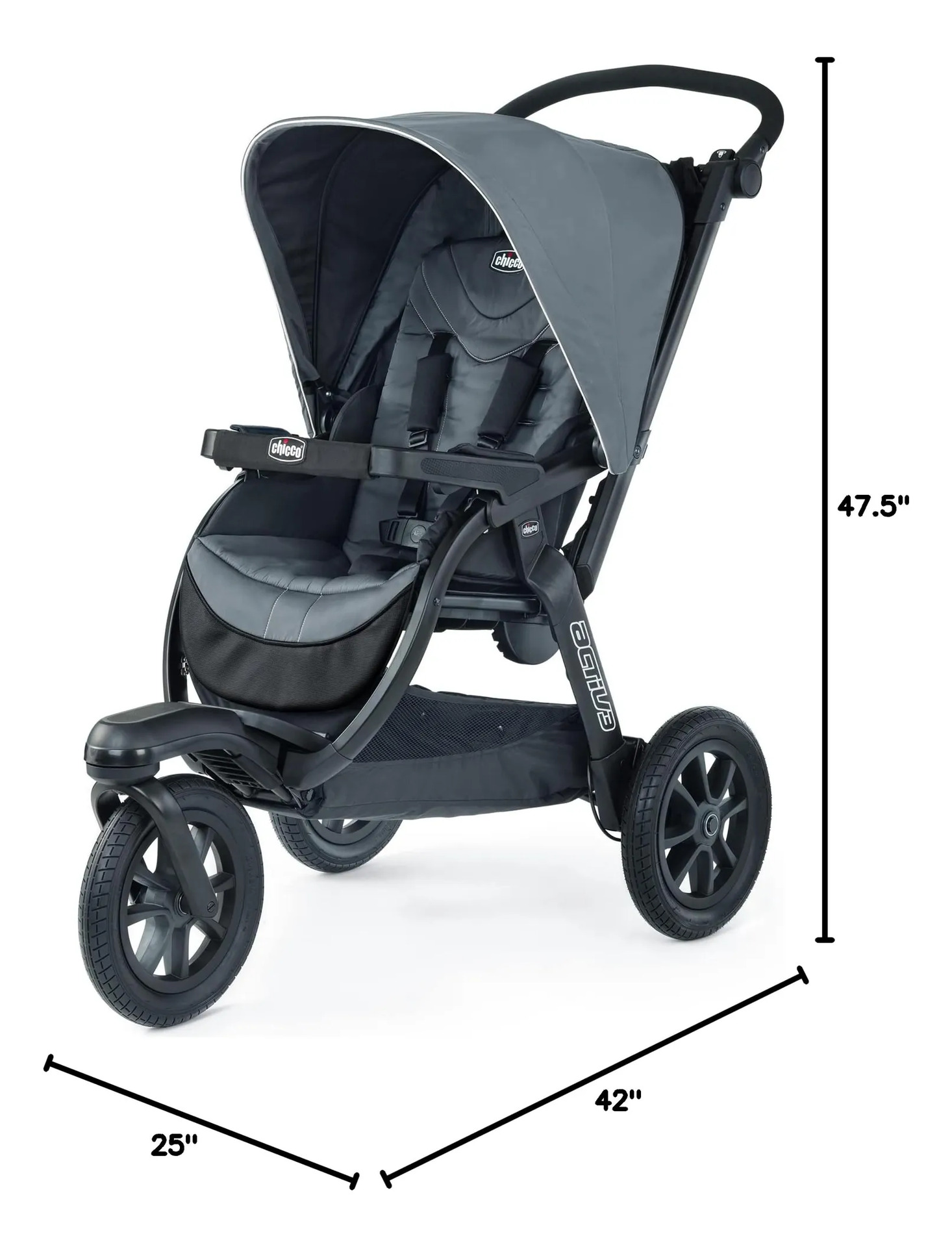 Carrinho De Bebê Chicco Activ3 Jogging All-terrain Eclipse - Imagem 2