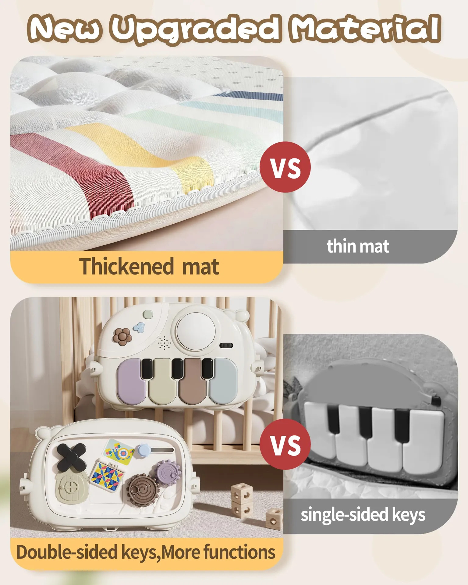 Ginásio De Atividades Bebê Stactcute Com Piano Multicolor - Imagem 2