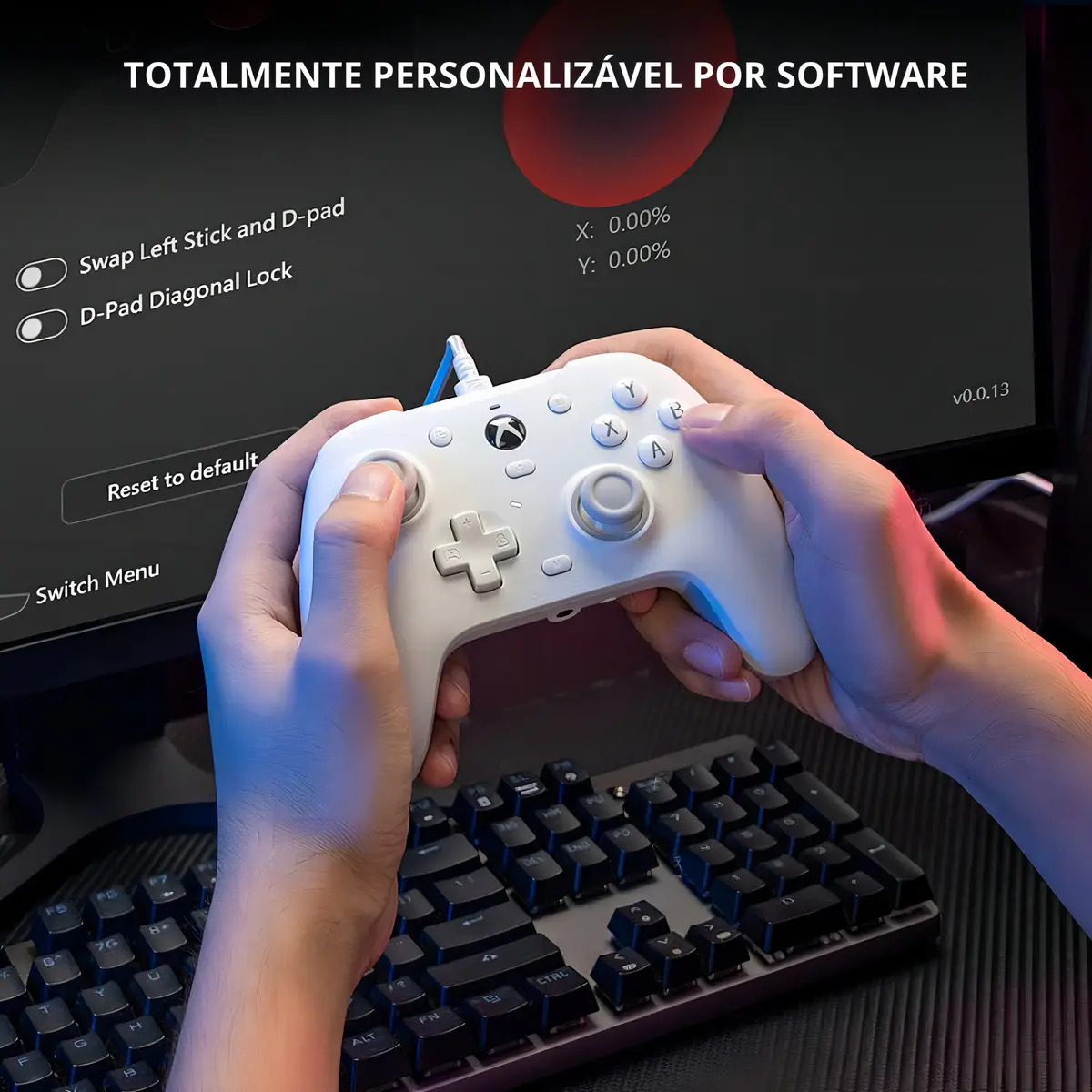Controle GameSir G7 HE para Xbox One Series S X PC Joystick Hall Effect Vibração Ajustável Cor Branco - Imagem 4